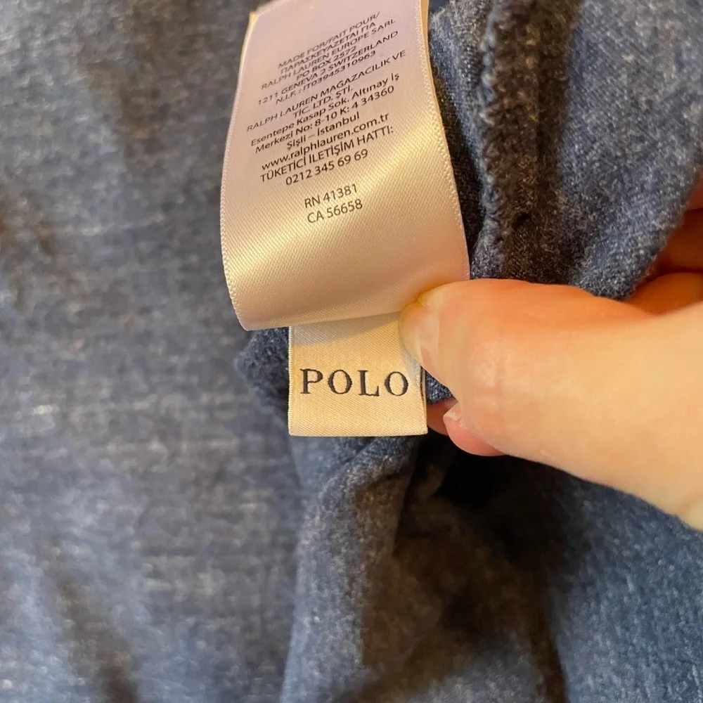 Polo Ralph Lauren Long Sleeve Shirt Tee Cotton Pony Logo Blue Size XXL Crewneck